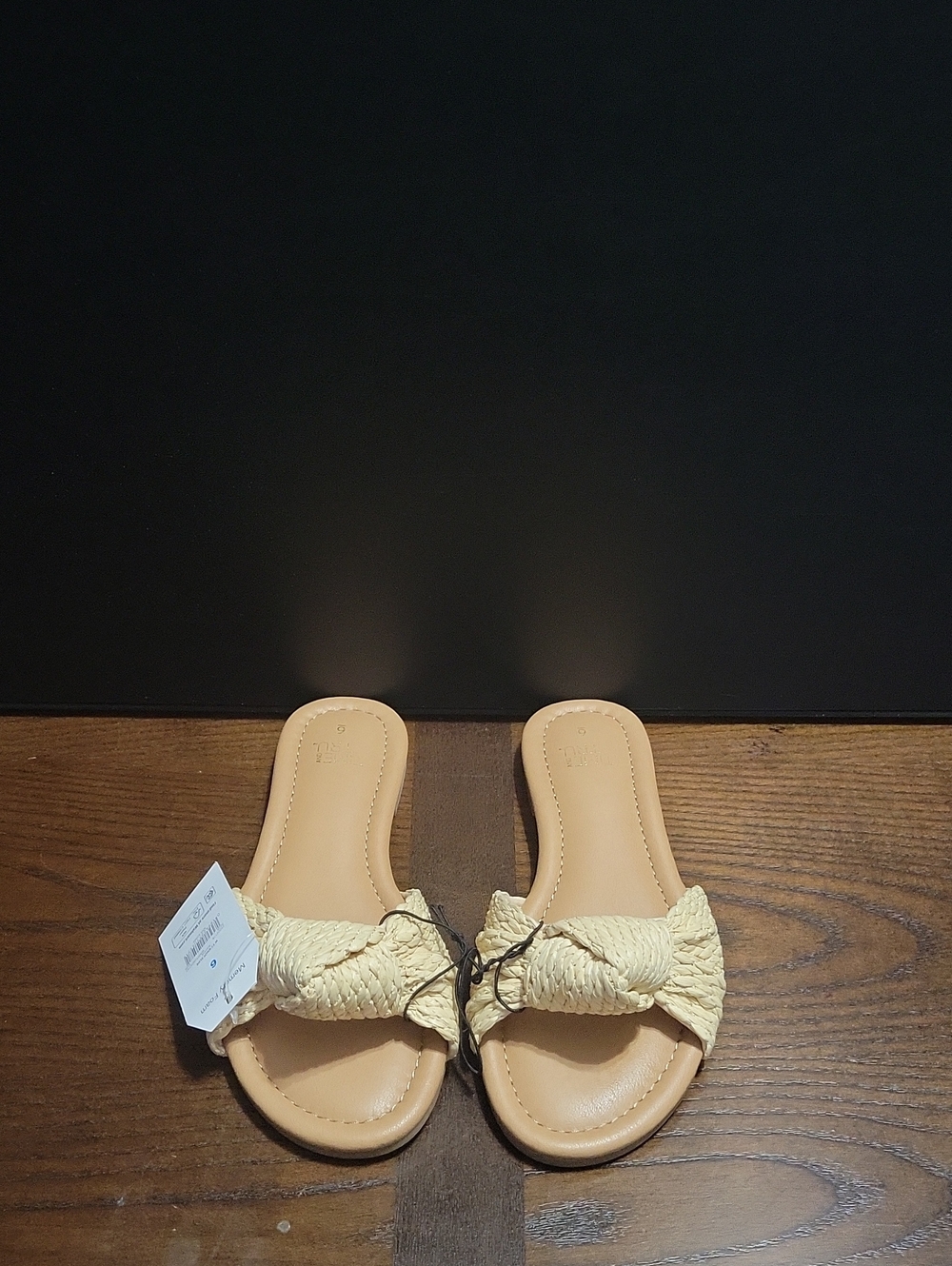 Braided Knot Slide Mules in Cream.   T16